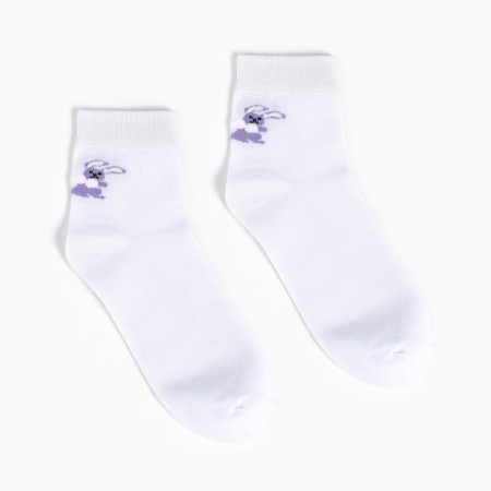 Women's socks, white color/hare, size 35-37-1