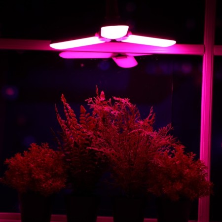 LED phytolamp, E27, 24 W, IP 20, 220 V, three -petal, folding, multi -pointral 7391