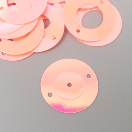Sequins "circle in the ring" light pink set 30 g d = 2 cm