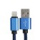 Lightning cable - usb, 2.1 a, nylon braid, 1 meter, blue