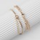 Bracelets set 2 pcs. "Snake" and a chain, white-green color in gold