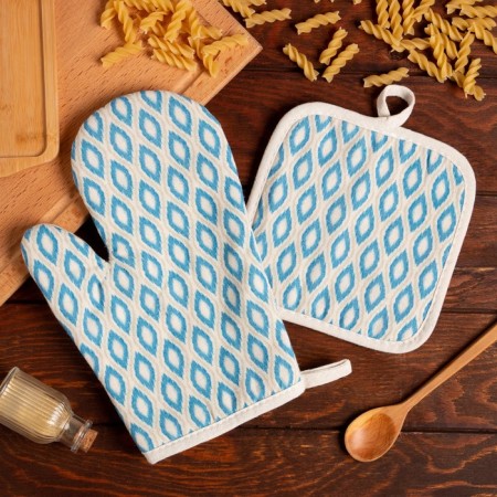 Kitchen set (2 items) of the “rhombus” share, a severity of 17x17 cm, mittens 26x16 cm, 100% p/e