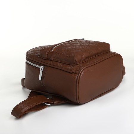 Women's backpack on lightning, brown color-3