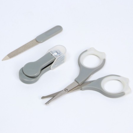 Children's manicure set (scissors, kniper, saw), gray color-2