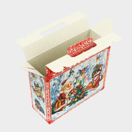 New Year. The gift box New Year's suitcase Small "Adventures begin" 17.3 x 6.5 x 15 cm.-3