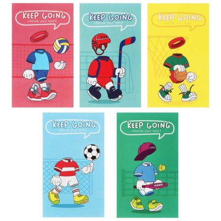 Notepad7.48 Listenclies "Your Sport", cover coated cardboard, block 60 g/m2, mix