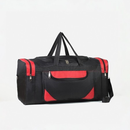 Road bag, 3 parts on lightning, external pocket, long belt, black/red color