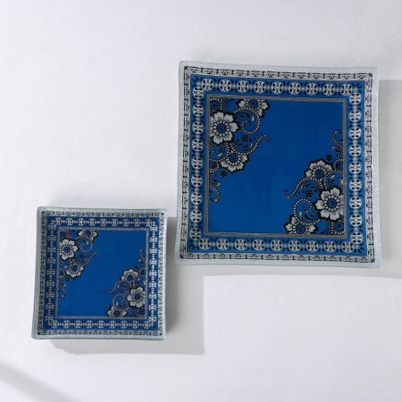 Set of table "Jewelry", 7 items: 30 × 30 cm - 1 pc, 18 × 18 cm - 6 pcs, color blue-1