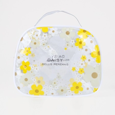 Lightning cosmetic bag, white/yellow color-1