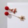Earrings "New Year's fluffy" Christmas tree and snowflake, color