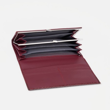 Women's wallet on magnets, burgundy color-2