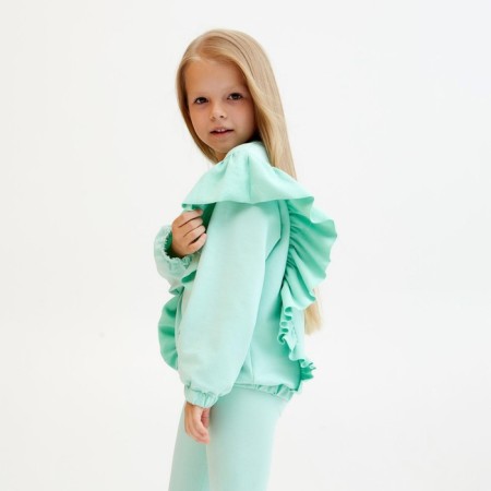 Sweatshirt for the girl KAFTAN "Basic Line" size 30 (98-104), mint color-2