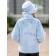 Fur jacket for a girl, height 116 cm, blue color