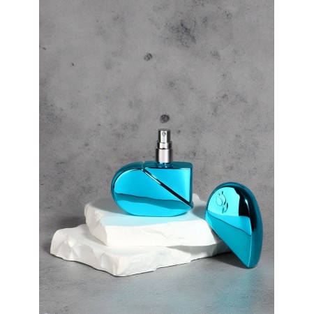 The perfume bottle "Heart", glass, with a spray, 25 ml, blue color-1