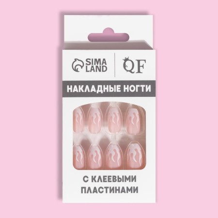 Fires “Fire”, 12 pcs, with adhesive plates, ballerina shape, pink/white color-10