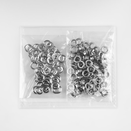 Eyelet, iron, d = 9 /5 mm, silver color-1