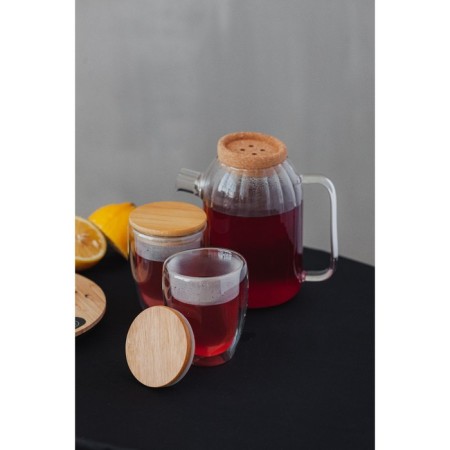Glass glass with double walls "Eco", 330 ml, the color is transparent-6