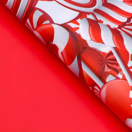 Paper packaging glossy, bilateral "Labyrinth", red, 50 x 70 cm-2