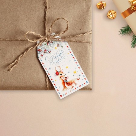 Schildik for a gift New Year "deer" 4.8 x9.0 cm, new year-1