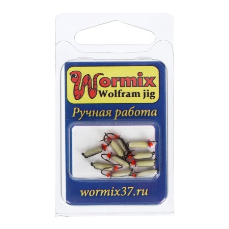 Mormyshka column with phosphorus black, weight 0.4 g, size 2-1