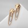 Earrings Metal "Faces" chains, color gold with silver