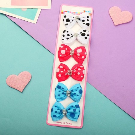 Hair clip "Bow Shwl" rhinestones, 5 cm, mix-2