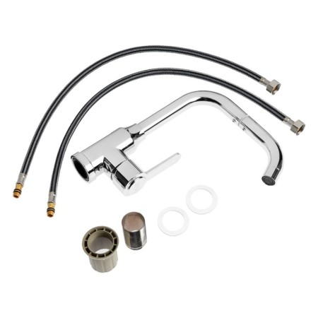 Kitchen mixer Zein Z3704, swing pour 20 cm high, ABS plastic, chrome-11