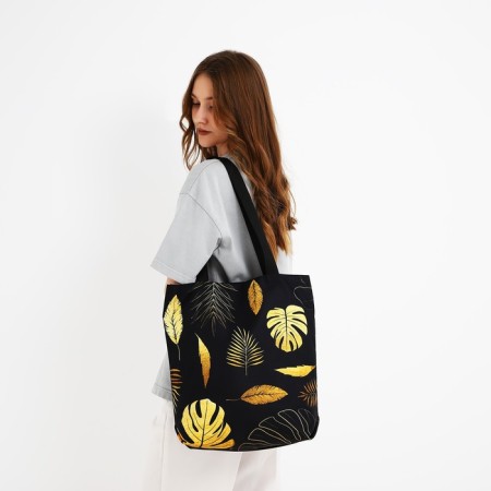 Bag Schoper "Leaves", 40x12x38 cm, black color-7