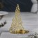 Glamorous Christmas Eliveboard for one candle, 9.9x13.4 cm, golden