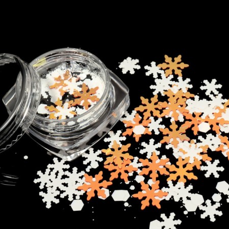 Sequins for the decor "Snowball", silver/copper color