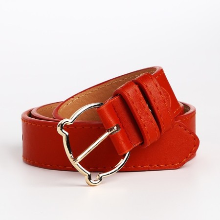 Children's belt, width 3 cm, screw, buckle metal, redhead red