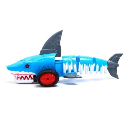 Radio -controlled “White” shark, works from batteries, blue color-1