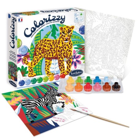 Set of paintings by Sentosphere numbers "Zebra and Leopard"-1