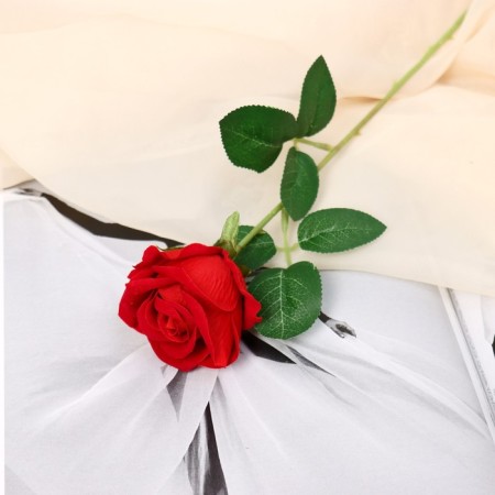 Artificial flowers "Rose charm" 6x46 cm, red