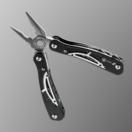 Stinger multitule with a nylon cover, 13 functions, steel, aluminum, silver-black-1
