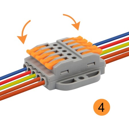 Terminal of QMS 222-425p Passing 5 poles, with an mounting platform (0.08-4 mm²), gray (20 pcs.-6