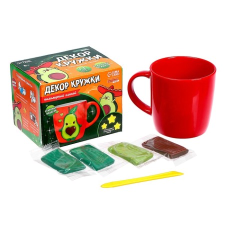 Set for decor mug polymer clay "Avocado"-1
