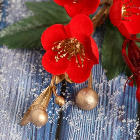 Decor "Winter Charm" Flowers of Berries leaves, 16 cm-1