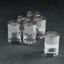 Jungle Stacks, 50 ml, with engraving and spraying, 6 pcs, Silver spraying color