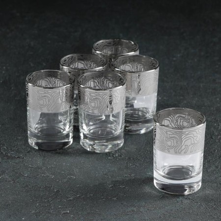 Jungle Stacks, 50 ml, with engraving and spraying, 6 pcs, Silver spraying color