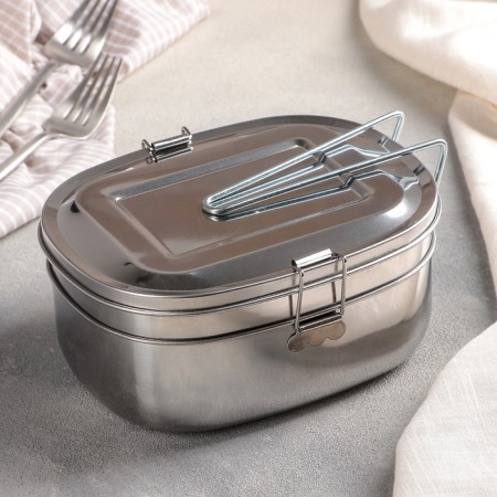 Stainless steel container with a holder, 17 × 13, 2 levels-1