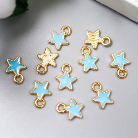 Decor for creativity Metal "Blue Star" enamel 0.8x0.6 cm-1