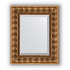 Mirror with fatset in a baguette frame - a bronze aquate 93 mm, 47 x 57 cm, evoForm