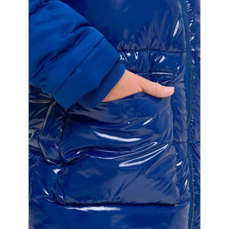 Coat for girls, height 146 cm, blue color-4