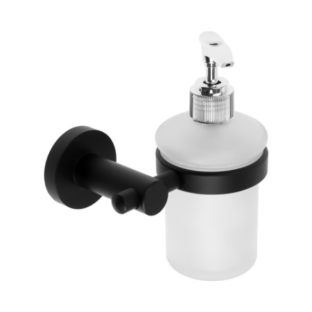 Soap dispenser accoona, wall -mounted, black color, brass