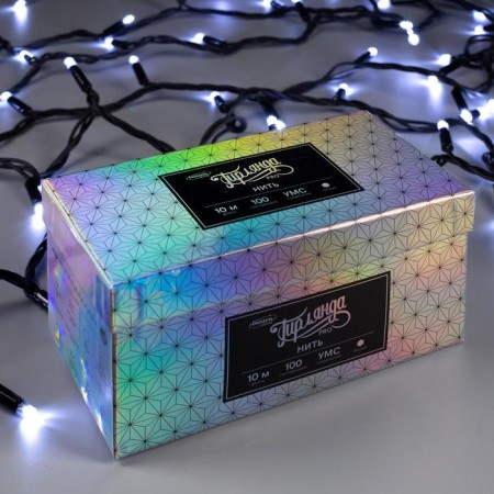 Garland “thread” 10 m, IP65, UMS, dark thread, 100 LED, white glow, 220 V-2