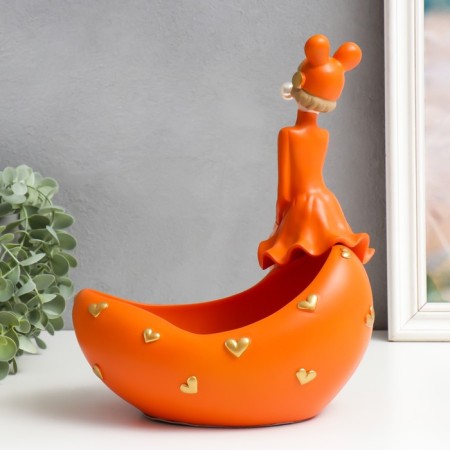 Souvenir Polystone stand "Girl's ears of the bear, with a bubble" Orange 29x19x28 cm-2