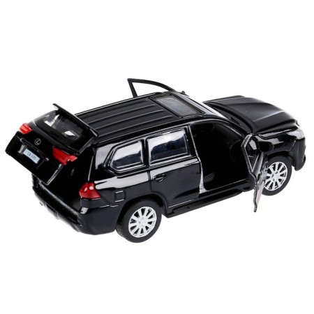Metal machine "Lexus LX-570" 12 cm, the color is black, doors open, inertial-2