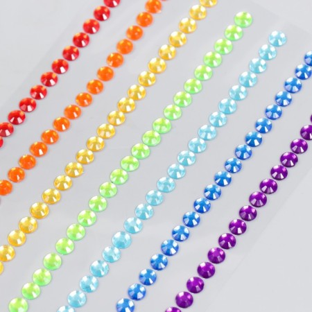 Stick plastic rhinestones "Rainbow" d = 0.6 cm 32x10.5 cm-2