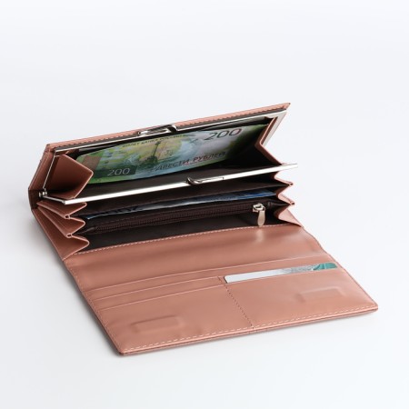 Women's wallet on a magnet, powder color-3
